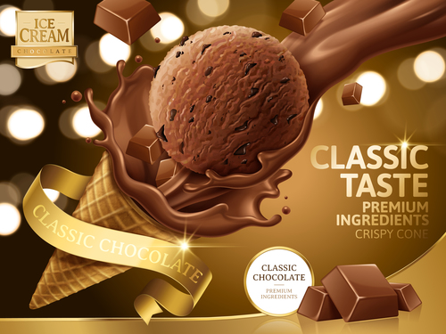 Classic taste chocolate ad vector