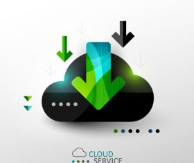 Cloud download abstract infographics vector