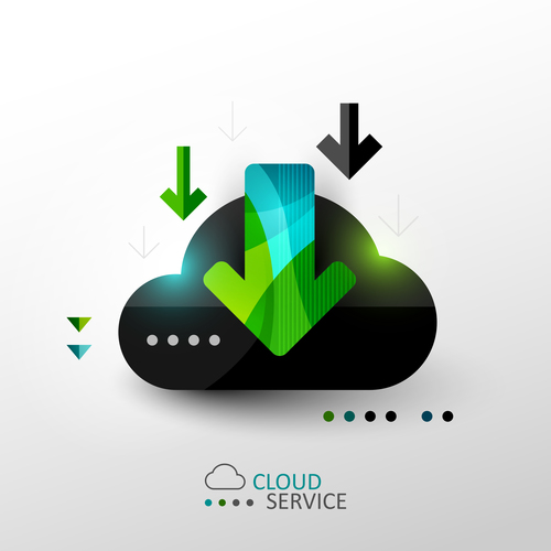 Cloud download abstract infographics vector