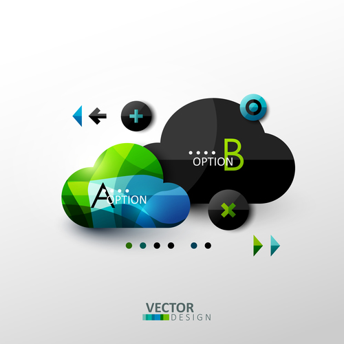 Cloud service abstract infographics vector