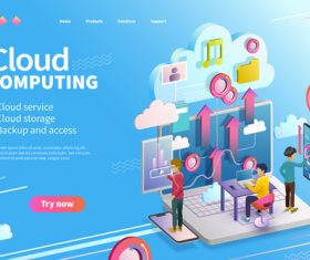 Cloud service cartoon illustration vector