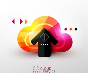 Cloud upload abstract infographics vector
