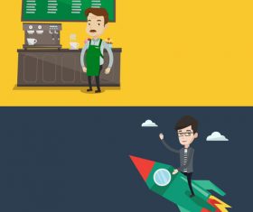 Coffee shop owner flat design vector