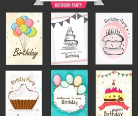 Collection of Birthday party flyers vector
