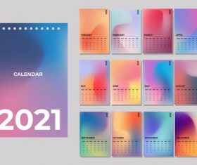 Color 2021 calendar vector