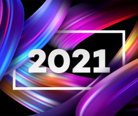 Color bar decoration 2021 vector