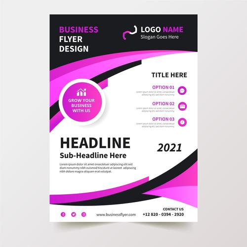 Colorful 2021 business flyer design vector