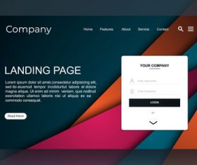 Colorful background website landing page template vector