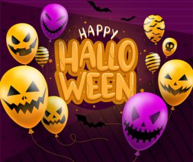 Colorful balloon halloween vector