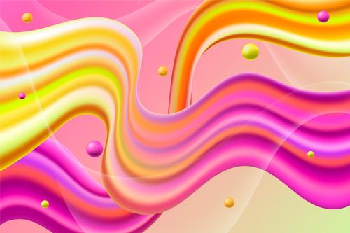 Colorful sphere and fluid abstract background vector