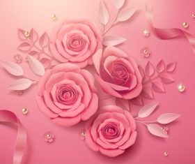 Colors rose flower 3d illustrations vector