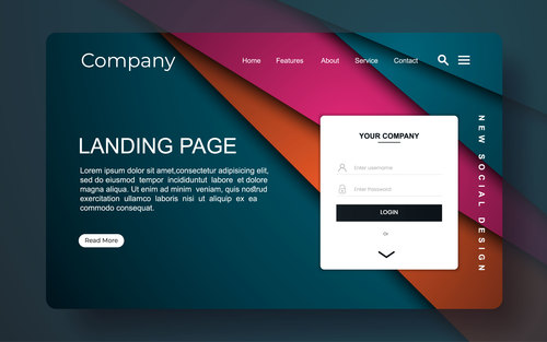 Company website landing page template vector