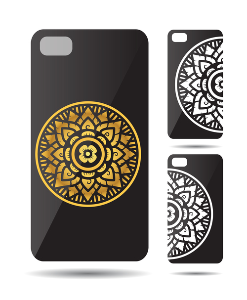 Complex circular art pattern phone cases cover vector