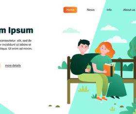 Couple illustration design landing page vector