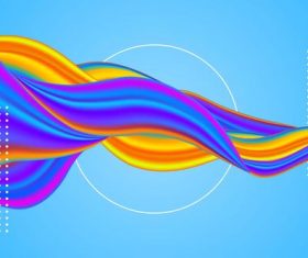 Crossing round frame colorful fluid abstract background vector