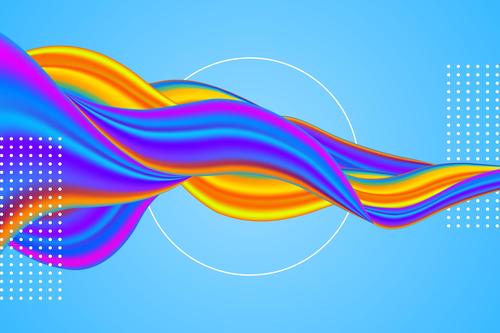 Crossing round frame colorful fluid abstract background vector