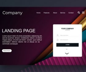 Dark red website landing page vector