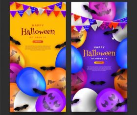 Decorative banner happy halloween vector