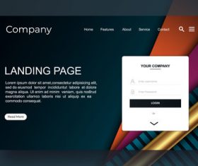 Design template company website landing page vector