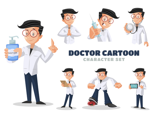 Doctor cartoon character vector