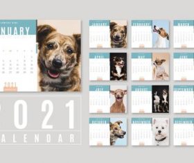 Dog cover 2021 calendar vector