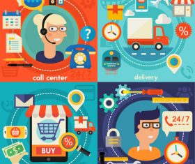 E-commerce flat concept vector