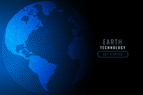 Earth technology abstract background vector