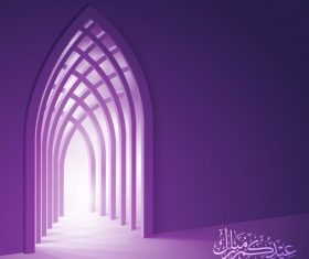 Eid Mubarak celebration greeting card background vector