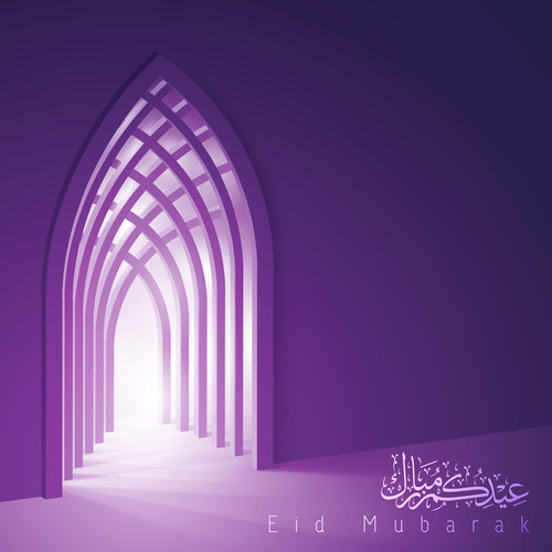 Eid Mubarak celebration greeting card background vector