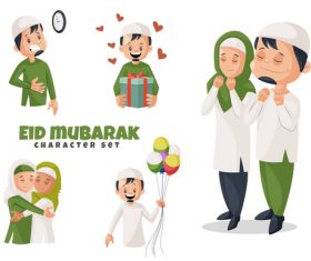 Eid mubarak cartoon vector