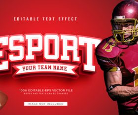 Esport font text effect in vector
