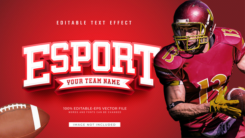 Esport font text effect in vector