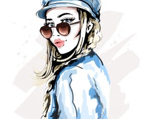 Fashion style watercolor illustration vector