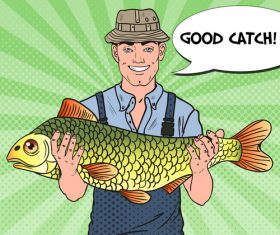 Fisherman cartoon vector