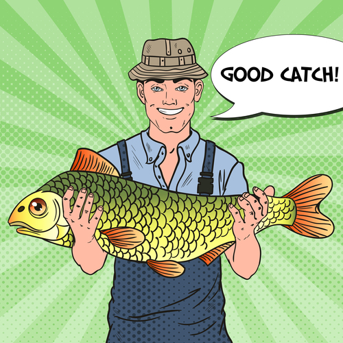Fisherman cartoon vector