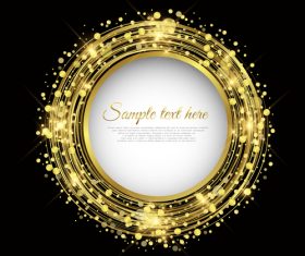Flash gold round frames vector