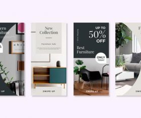 Flash sale furniture flyer vector