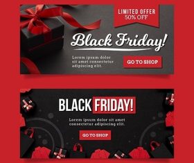 Flat design black friday banners template vector