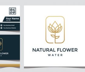 Flower business card cover design vector