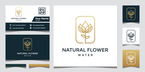 Flower business card cover design vector