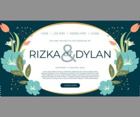 Flower decoration art wedding posts vector