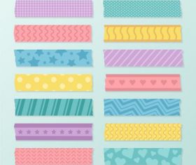 Four color washi tape vector