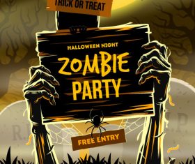 Free entry halloween party vector