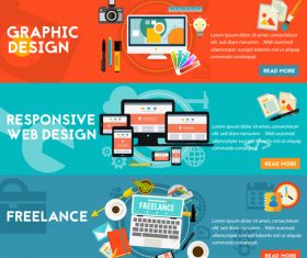 Freelance flat concept vector