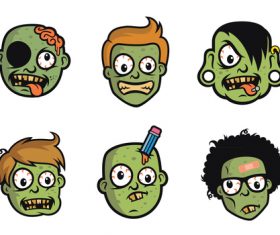 Funny Zombie Head vector