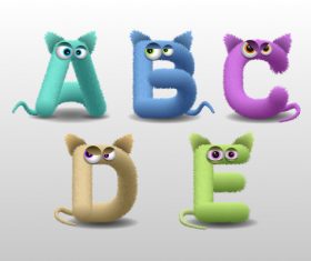 Cute cartoon Alphabet letter and Digital vector art 02 free download