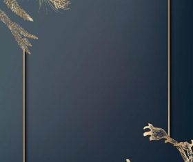 Gold frame decorated with antlers social background vector