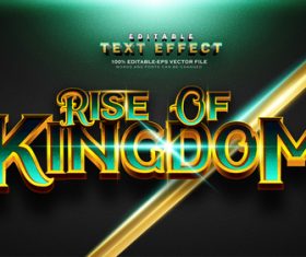 Gold green font text effect in vector