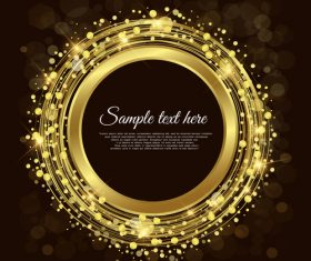 Gold round frames vector