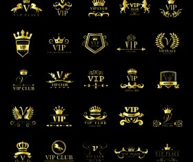 Golden VIP logo vector